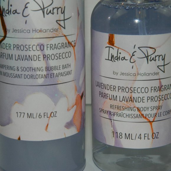 India & Purry Lavender Prosecco Fragrance Set Bubble Bath & Spray - New - Picture 3 of 8